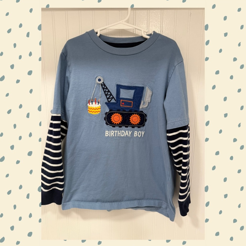 Blue Construction Birthday Boy Shirt 🎂 size 7